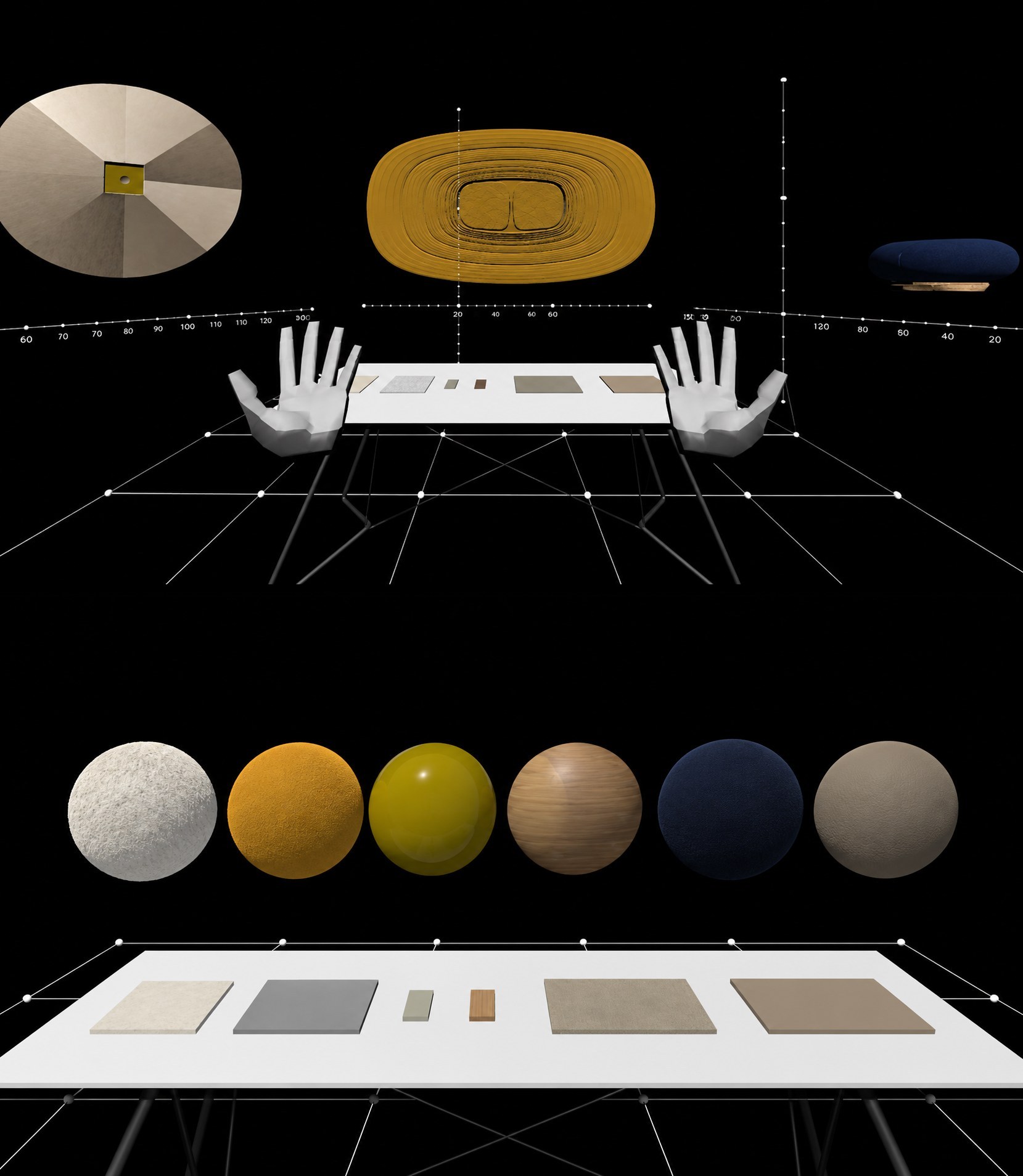 Brief Dreams — the furniture and material studies in the virtual design space